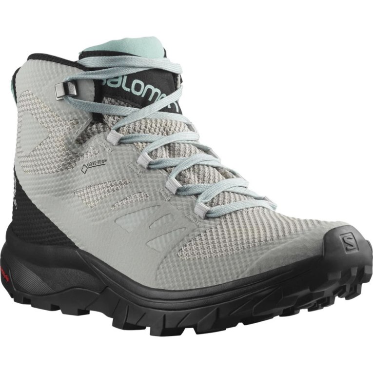 Mint / Black Salomon Outline Mid GTX Women's Hiking Boots | PH 54613J